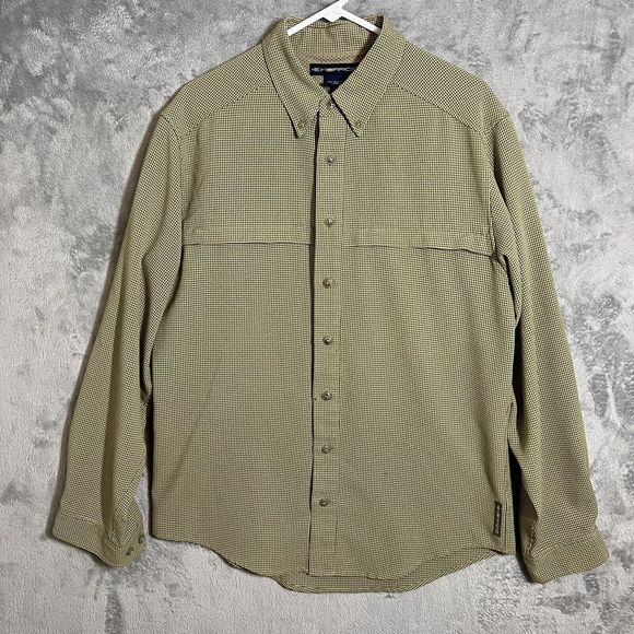 EXOFFICIO Men‎ Green Button Front Heavy Fabric Long Sleeve Shirt Size M - Picture 3 of 7